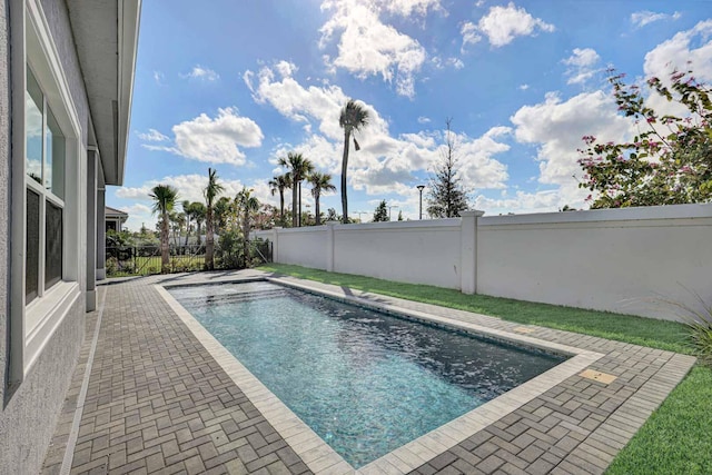 view of pool featuring a patio area