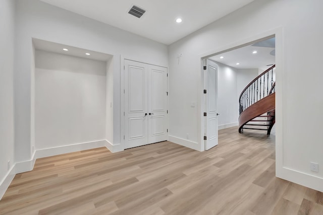 bedroom with light hardwood / wood-style floors