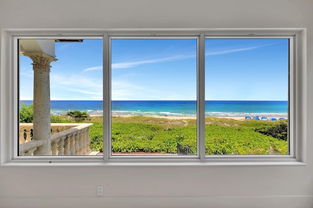 water view featuring a view of the beach