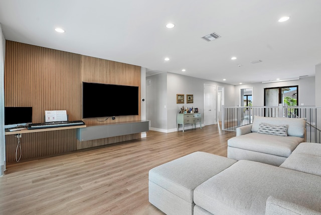 living room featuring light hardwood / wood-style floors