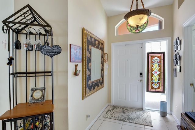 view of tiled foyer