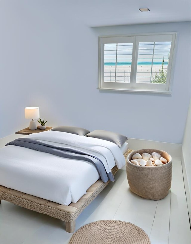 bedroom featuring light tile patterned floors