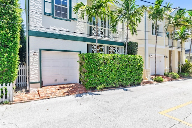 view of property featuring a garage