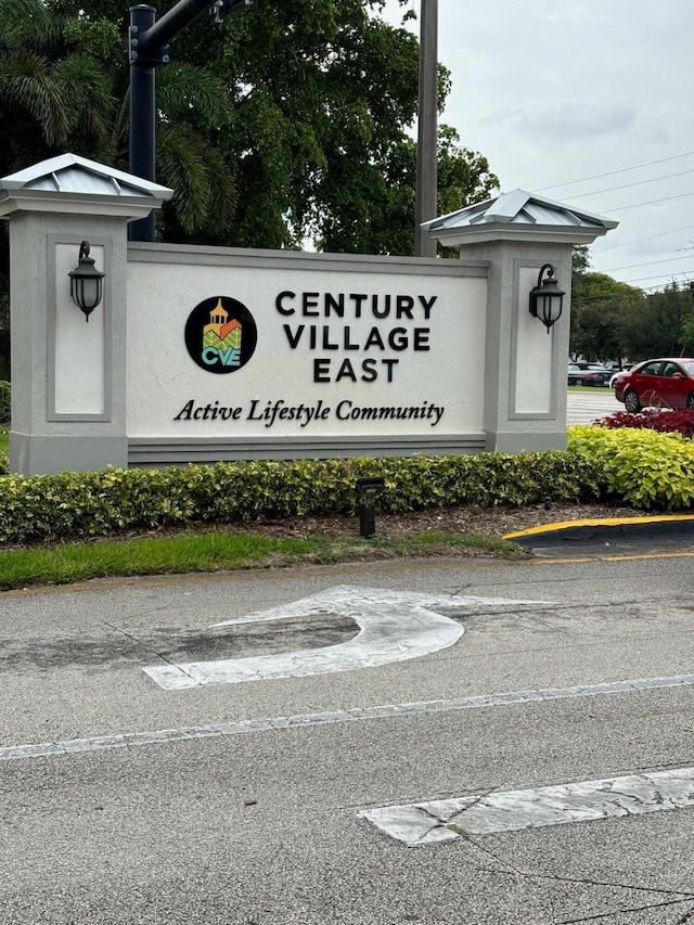 view of community sign