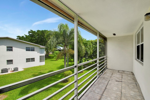 balcony featuring cooling unit