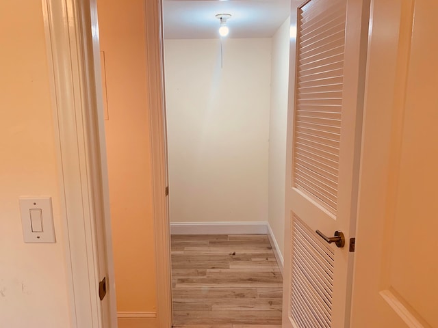 hall featuring light hardwood / wood-style floors