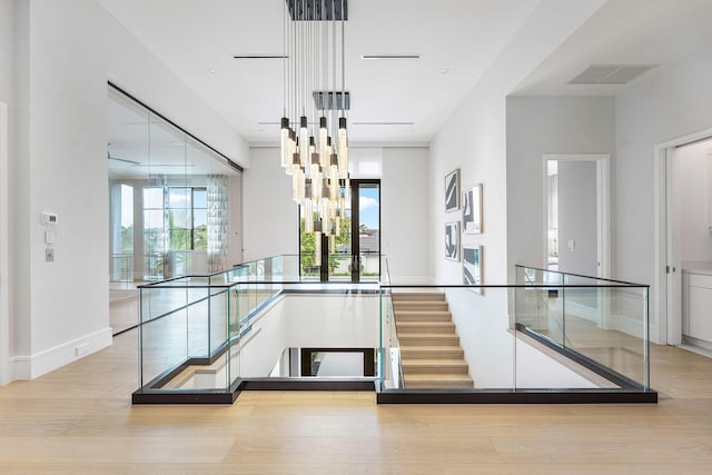 hall featuring light hardwood / wood-style floors