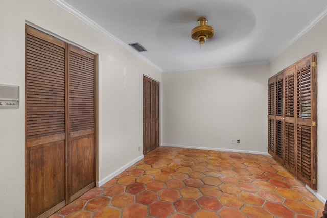 interior space featuring crown molding