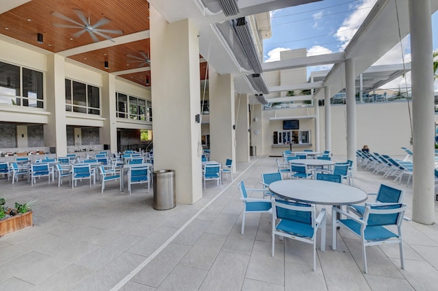 view of patio with ceiling fan