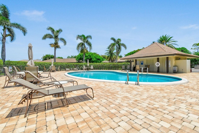 view of pool with a patio area