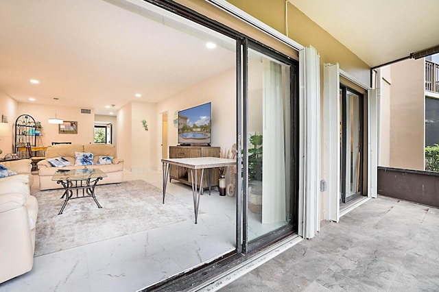 balcony featuring a patio area