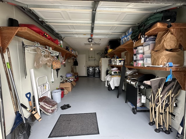 4634 Pine Grove Dr, Delray Beach, FL 33445 - garage with independent washer and dryer and freestanding refrigerator