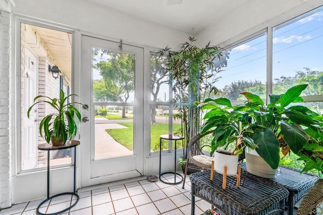 view of sunroom