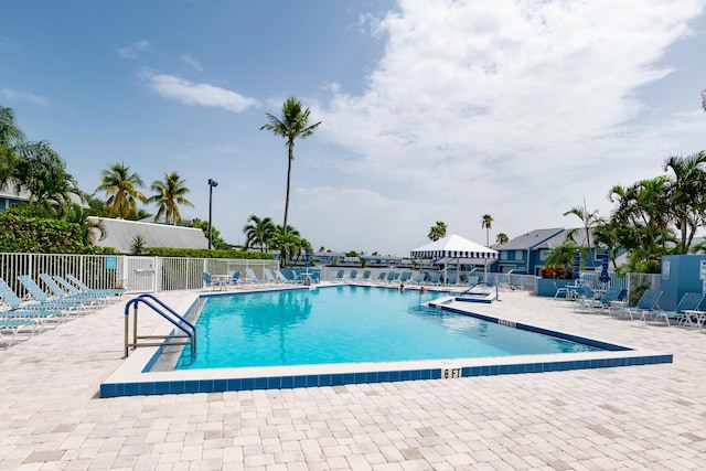 view of pool with a patio area