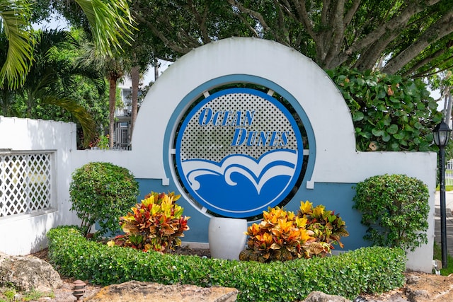 view of community sign