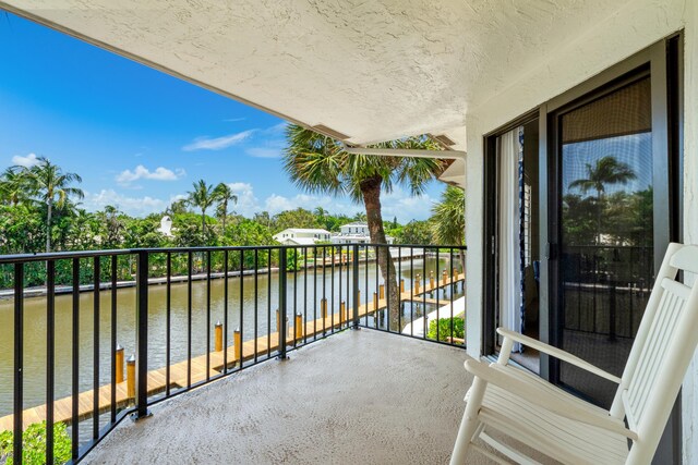 balcony with a water view