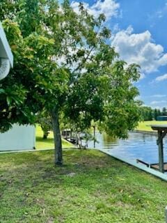view of yard featuring a water view