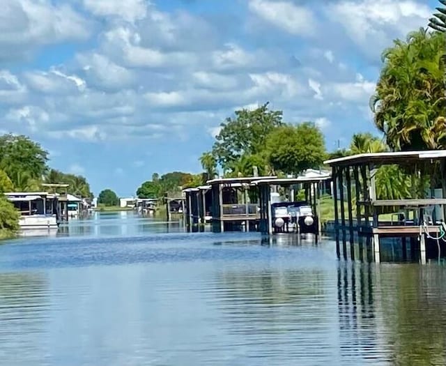 exterior space featuring a water view