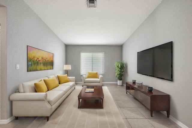 view of tiled living room