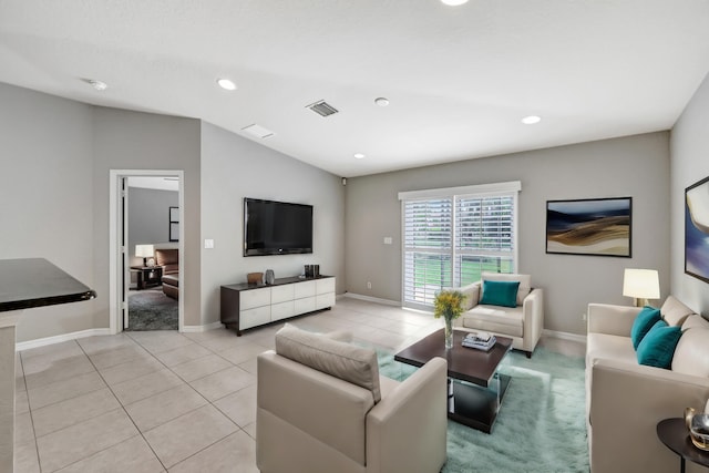 view of tiled living room