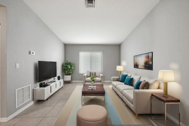 view of tiled living room