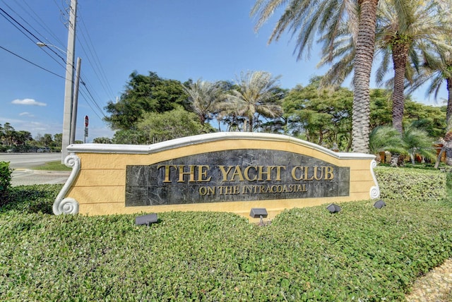view of community sign