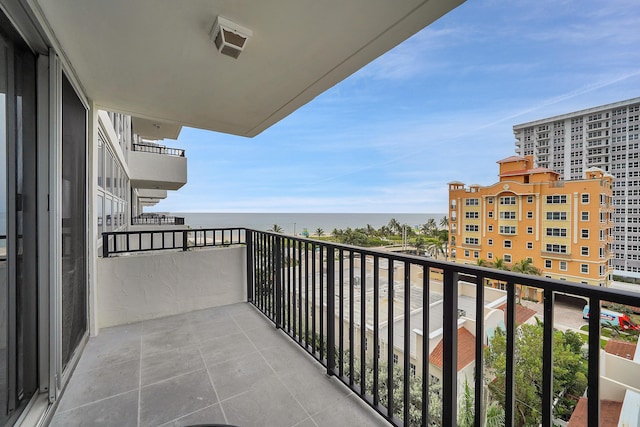 balcony with a water view