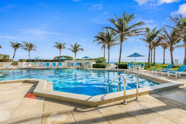 view of pool with a patio area