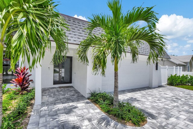 property entrance with french doors