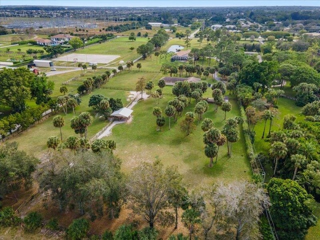 drone / aerial view with a rural view