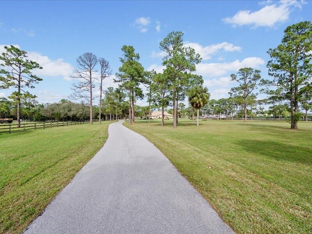 surrounding community featuring a lawn