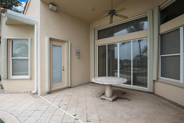 view of patio / terrace with ceiling fan