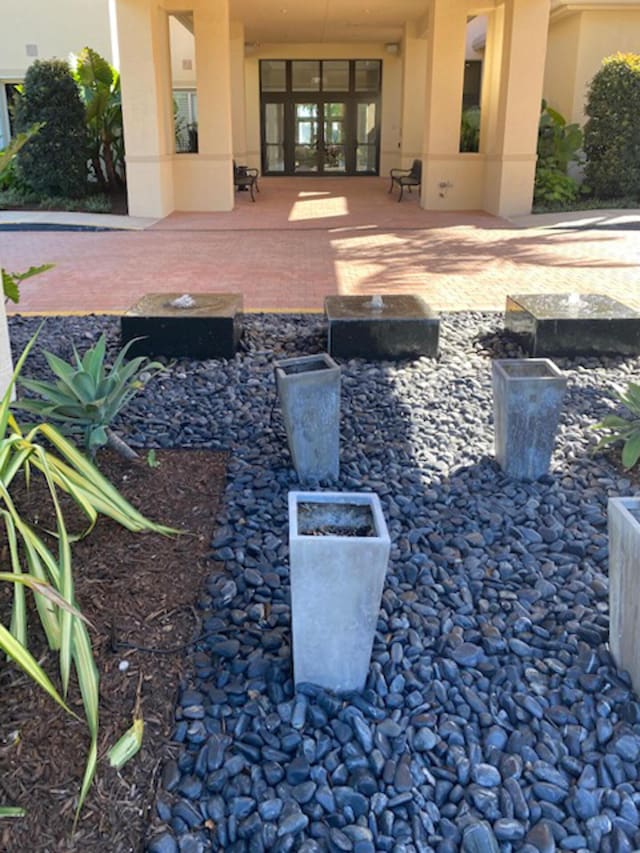 exterior space featuring french doors