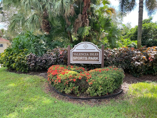 view of community sign