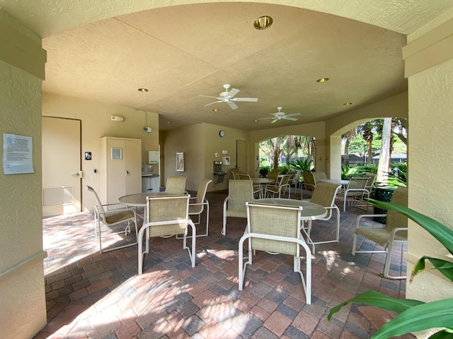 11420 Ohanu Cir, Boynton Beach, FL 33437 - view of patio / terrace with outdoor dining area and ceiling fan