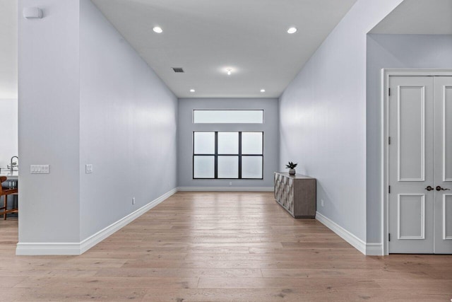 interior space featuring light wood-type flooring