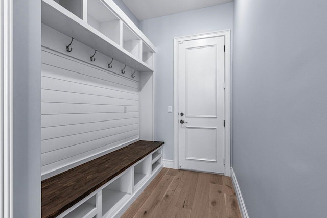 mudroom with light wood-type flooring