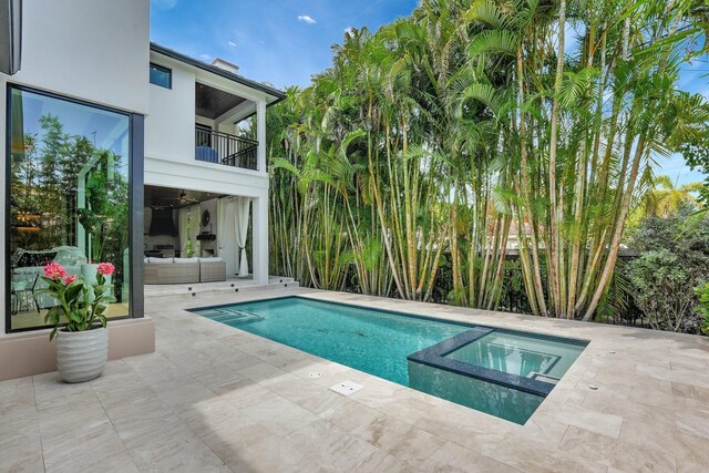 view of pool with a patio area