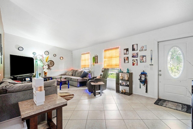 view of tiled living room