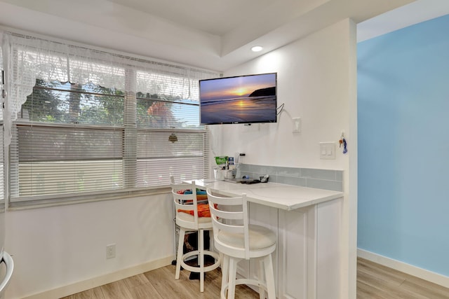 interior space with light hardwood / wood-style flooring