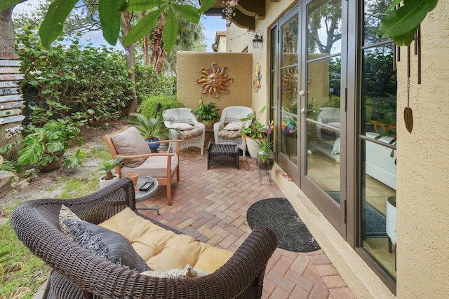 view of patio featuring an outdoor living space