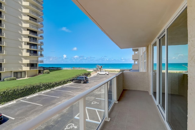 balcony with a water view