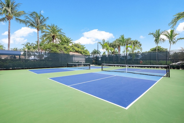 view of tennis court with basketball court