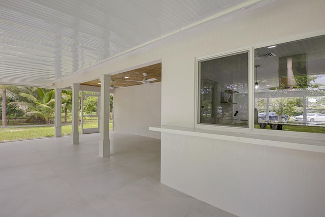 view of patio / terrace with ceiling fan