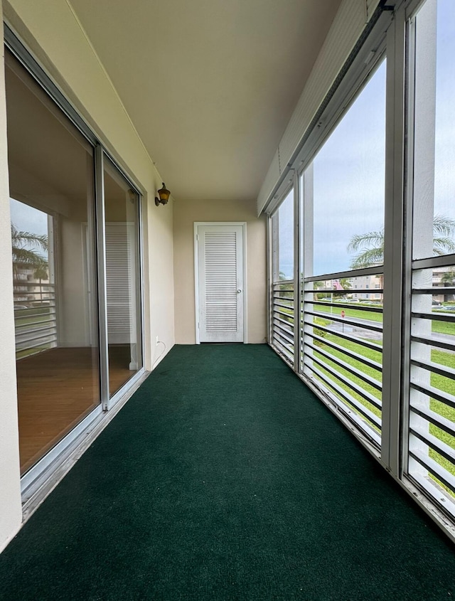 view of unfurnished sunroom