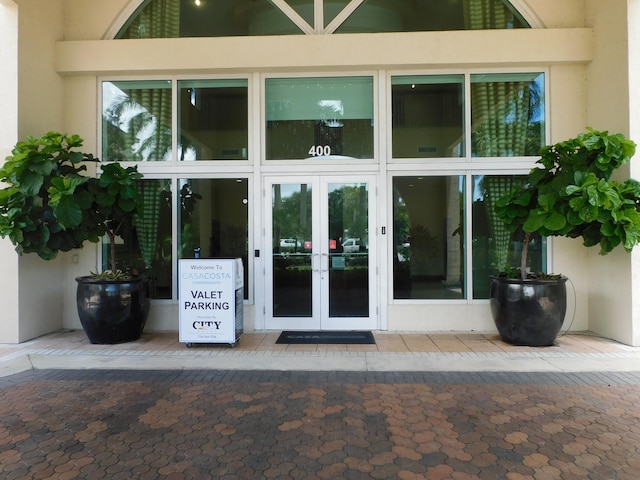 view of exterior entry with french doors