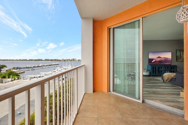 balcony with a water view