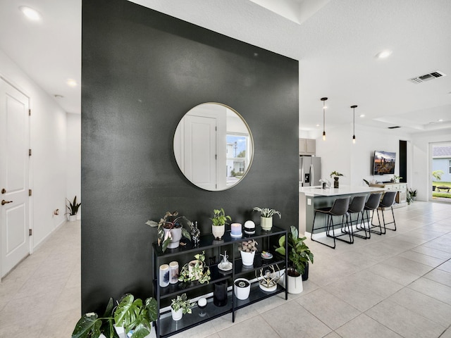 view of tiled living room