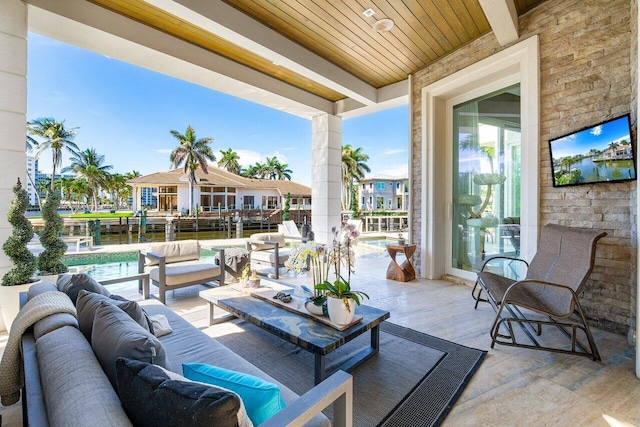 view of patio featuring an outdoor hangout area