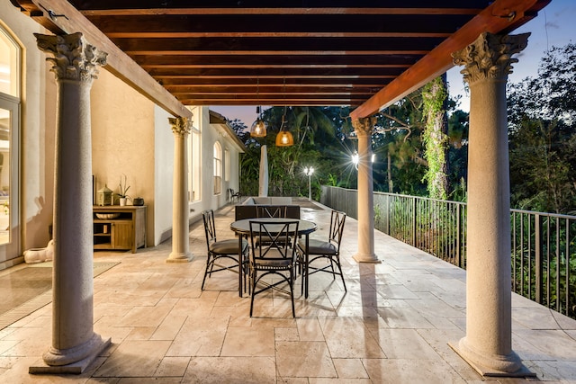 view of patio with a pergola